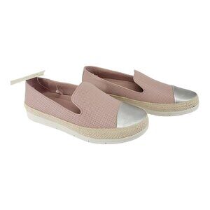 Kim Rogers Shoes Espadrille Flat Loafer 7.5 M Sneaker Pink Silver Slip On New
